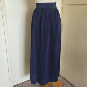 Paolita Navy Wrap Maxi Skirt/ Beach Cover up, Sheer Silk Crepe, Sz. S, EUC